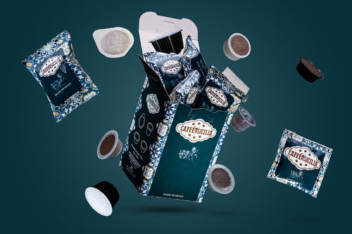 CAFFE' DI SICILIA 100 Cialde universali compatibili E.S.E. DM 44 CAFFE' DI SICILIA 100 Universal Pods Compatible with E.S.E. DM 44